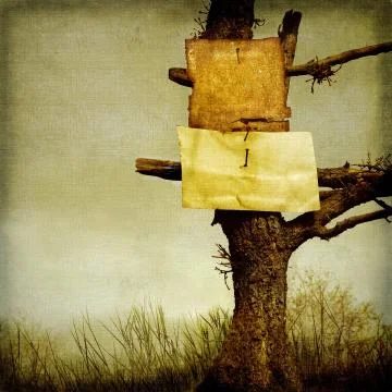 Two blank signs with space for text Stock Illustration