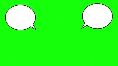 Two blank speech bubbles on chroma key green screen background Stock Footage 333897447