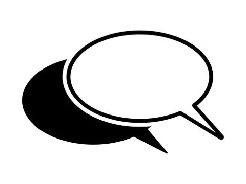 Two Blank Speech Bubbles Icon. Black Illustration Isolated on a White Backgro Stock Illustration