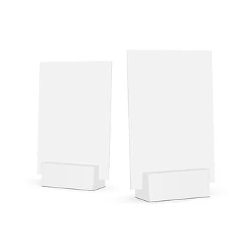 Two Blank Table Signs Mockups, Side View Stock Illustration