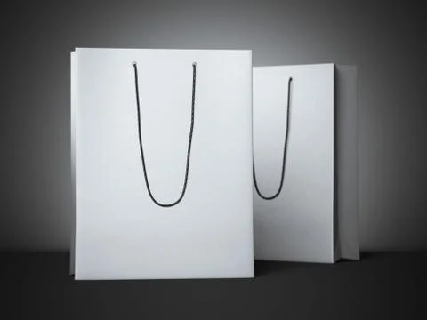 Two blank white bags 库存插图