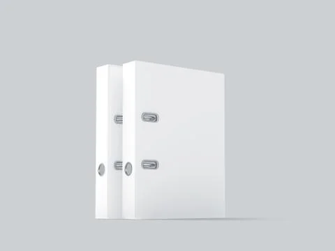 Two blank white ring binders mockups stand Illustrazione stock