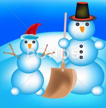Two blinded from snow of the figure Stock Illustration