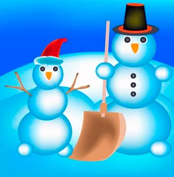 Two blinded from snow of the figure Stock Illustration