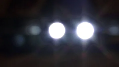 Two blinking lights out of focus with lens flare Video stock 75359472