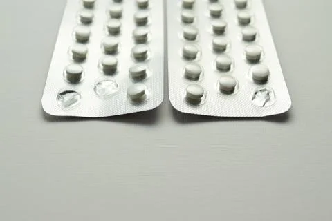 Two blister packs of tablets Stock Photos