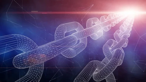 Two blockchain chains in computer cyberspace Vídeos de archivo 118328505