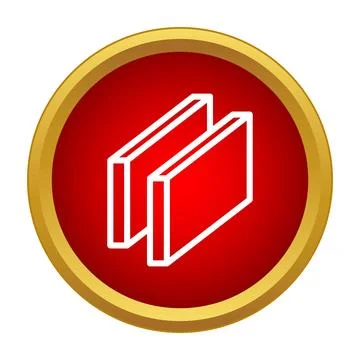 Two blocks pause button red circle icon Stock Illustration