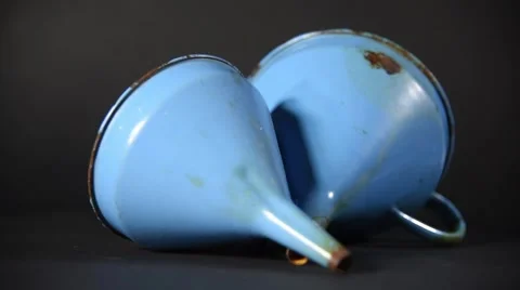 Two blue ancient funnels Video stock 63481938