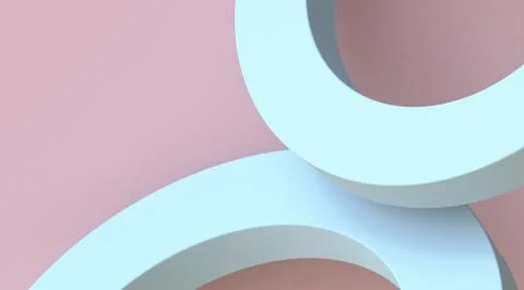 Two blue arc shape 3D 스톡 일러스트