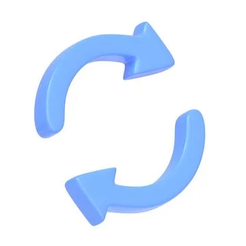 Two blue arrows icon, update symbol isolated on white background Stock Illustration