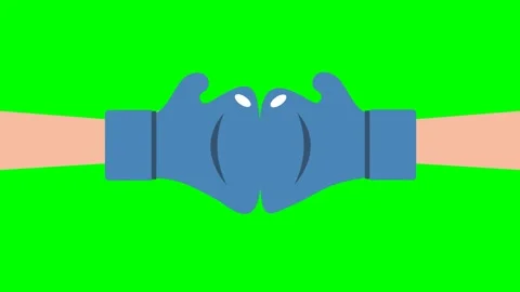 Two blue boxing gloves. Boxing with Blue gloves. Competition, strategic battles Stock Footage 310534211