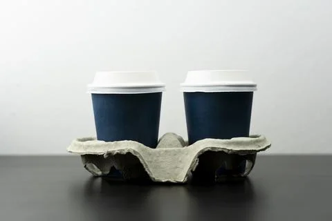 Two blue cafe cups Stock Photos