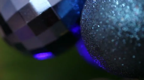 Two blue Christmas ball. Macro 스톡 동영상 66361034