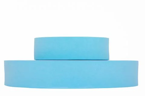 Two blue circles are placed on a white background. Two objects of round sha.. Stock Photos
