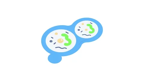 Two blue circles with distinct colored bubbles floating above them, creatin.. Stock Footage 332452761