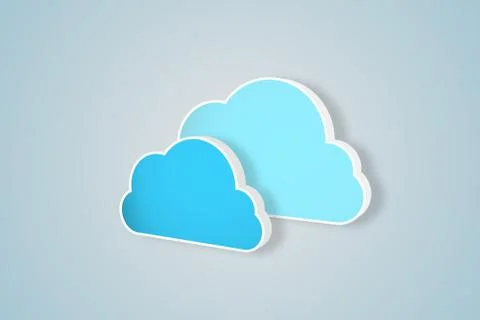 Two blue clouds for cloud computing 库存插图