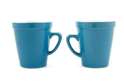 Two blue coffee cups Stock Photos