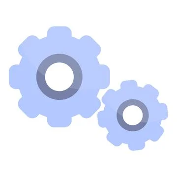 Two blue cogwheels rotating representing teamwork and cooperation Stock Illustration