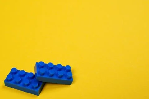 Two blue constructor elements. Stock Photos