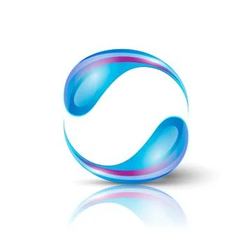 Two blue drops making circle Illustrazione stock