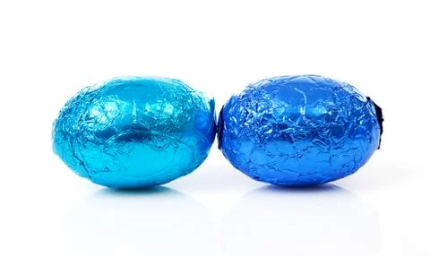 Two blue easter eggs Stock-Fotos