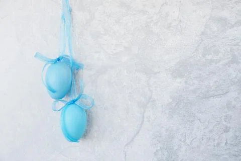 Two blue Easter eggs Stock Photos