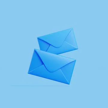 Two Blue Envelopes Representing Double Messaging 库存插图