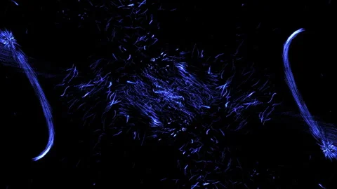 Two Blue fast Lights Trail On Black Background. Firework. Vidéo 268177139