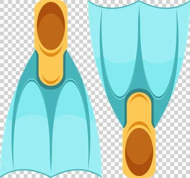 Two blue flippers are presented against a dark backdrop, perfect for swimmi.. Stock Illustration