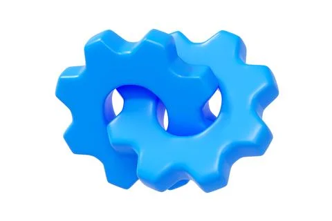 Two Blue Gears Icon for Settings Stock Illustration