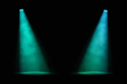 Two blue-green spotlights Stock Illustration