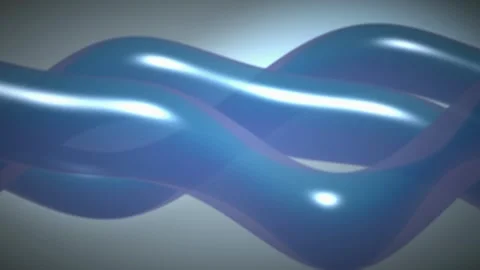 Two blue helical DNA waves flow in a seamless loop Stock Footage 341070800