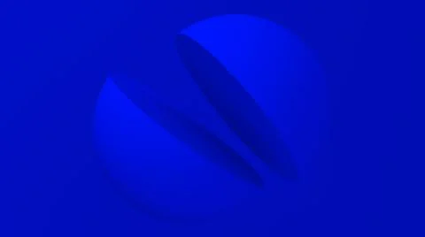 Two blue hemispheres, blue background. 3d render. Illustrazione stock