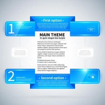 Two blue horizontal banners with different options. 스톡 일러스트