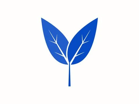 Two blue leaves forming wheat stalk Ilustración de archivo