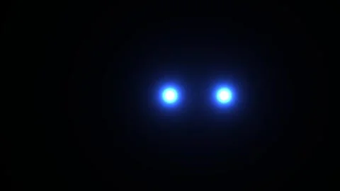 Two Blue Orbs Light One Static In The Middle The Other Move Horizontally Stock Footage 244330918