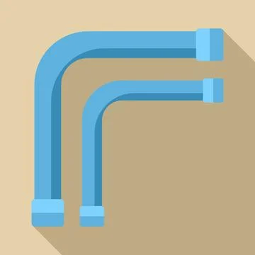 Two blue pipes illustrating plumbing connection concept Stock Illustration