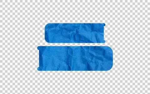 Two blue rectangular paper labels with a wrinkled texture Stock Photos