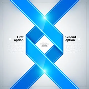 Two blue ribbons with different options. Stock Illustration