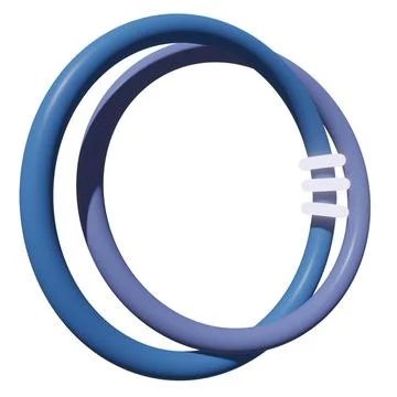 Two blue rings on white background with clippings, 스톡 일러스트
