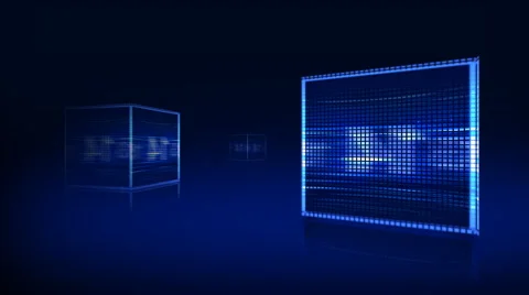 Two Blue Squares and Countdown  Stock Footage 2003282