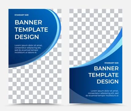 Two blue vector banner templates Stock Illustration