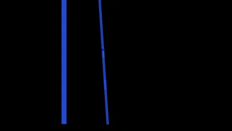 Two blue vertical lines on a black background, one is longer and thinner th.. Stock Footage 335430950