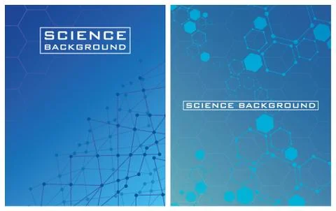 Two blues colors science backgrounds with lines structures Stock-Illustration