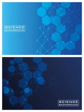 Two blues colors science backgrounds with lines structures Stock-Illustration