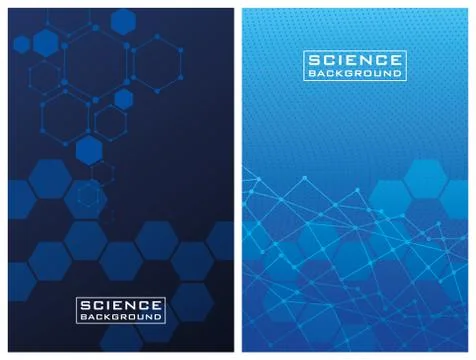 Two blues colors science backgrounds with lines structures Illustrazione stock