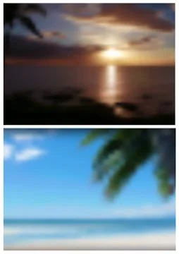 Two Blurred Tropical Backgrounds Stock Illustration
