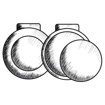 Two blush make up drawing icon Illustrazione stock
