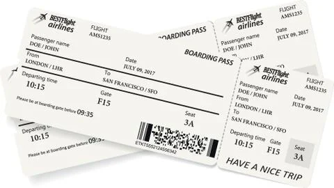 Two boarding pass tickets in gray colors Stock-Illustration